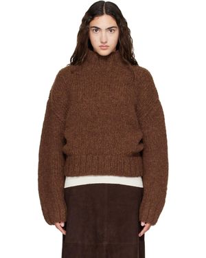 Lauren Manoogian Handknit Mockneck Jumper - Brown