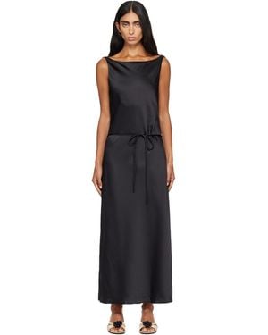 LE17SEPTEMBRE Draped Back-Scoop Maxi Dress - Black