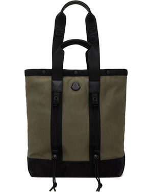 Moncler Khaki & Small Tech Tote - Black