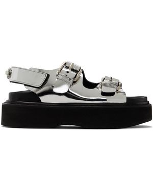Simone Rocha シルバー Pearl Daisy プラットフォーム サンダル - ブラック