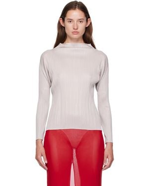 Pleats Please Issey Miyake June New Colorful Basics 4 T-Shirt - Red
