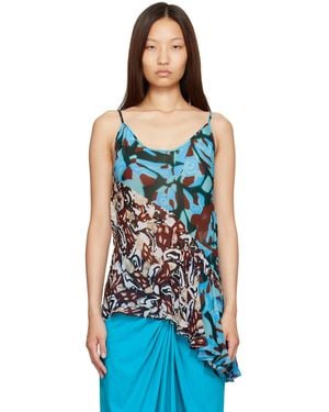 Dries Van Noten Viscose Slip Top - Blue