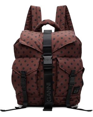 Ganni Re-Tech Printed Nylon Backpack - Brown