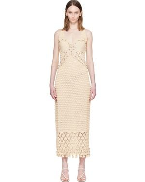 Rabanne Robe Midi Faite À La Main En Crochet - Neutre