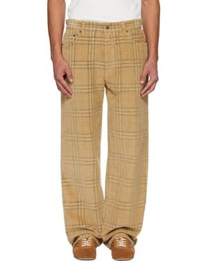 Burberry Check Corduroy Pants - Natural