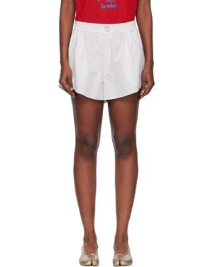 MM6 by Maison Margiela Off- Poplin Cotton Shorts - White