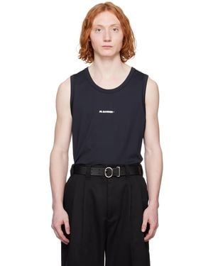 Jil Sander ブラック Active ジャージ タンクトップ - ブルー