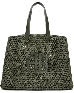 Anine Bing Khaki Large Rio Tote - Green