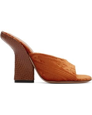 Dries Van Noten Velvet Heeled Sandals - Brown