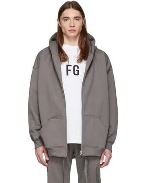 Fear Of God Grey Everyday Full-zip Hoodie