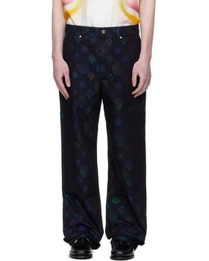 CASABLANCA Heatmap Monogram Jeans - Blue