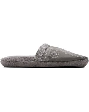 Versace Pantoufles Grises À Motif I Love Baroque