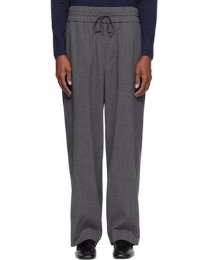 Ami Paris Elasticated-Waist Wool Trousers - Grey