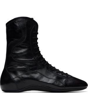 Dries Van Noten Leather High Top Trainers - Black