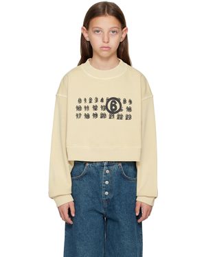 MM6 by Maison Martin Margiela キッズ｜ベージュ Numeric スウェットシャツ - ブルー