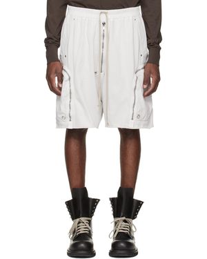 Rick Owens Off- Temple Bauhaus Pods Shorts - White