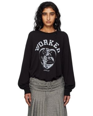 OPEN YY T-Shirt À Manches Longues 'Worker' Pet Club Noir