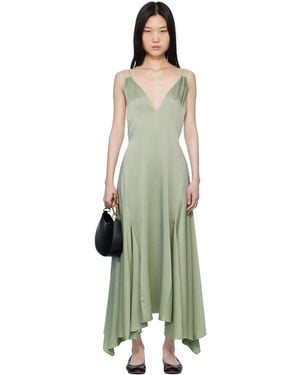 Lanvin Silk Bowling Midi Dress - Green