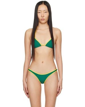 Miaou Green & Yellow Jo Bikini Top - Black