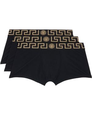 Versace Three-Pack Cotton-Jersey Boxer Briefs - Black