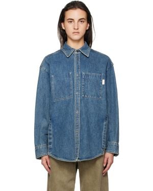 WOOYOUNGMI ブルー バックロゴ デニムシャツ