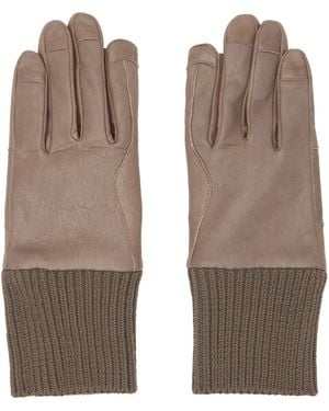 Rick Owens Taupe Tower Rib Cuff Gloves - Brown