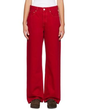 Ami Paris Large Fit Jeans - Red