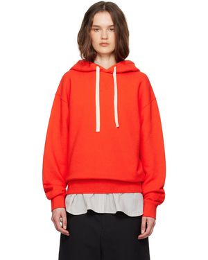 Jil Sander Pull À Capuche À Cordon Coulissant - Rouge