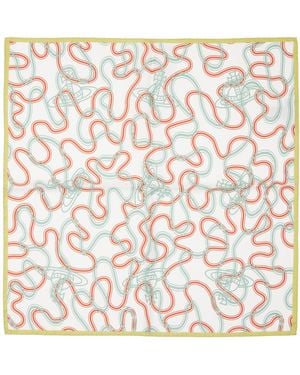 Vivienne Westwood Off- Wiggle Orb Square Scarf - White