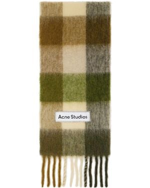 Acne Studios Check Wool Scarf - Green