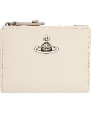 Vivienne Westwood Off- Slim Flap Card Holder - Natural