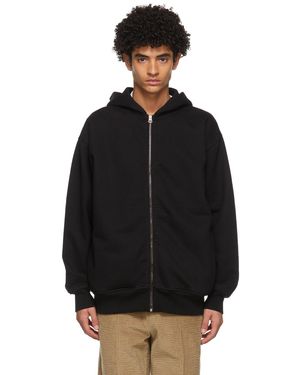 Acne Studios Fleece Oversized Zip Hoodie - Black