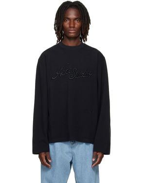 Acne Studios Embroidered Logo T-Shirt - Black
