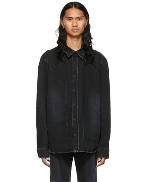 we11done Faded Denim Jacket - Black