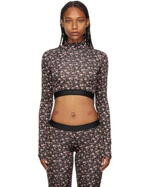 Palm Angels Print Long Sleeve T-shirt - Black