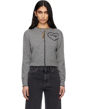 Chloé Fitted Logo Cardigan - Black