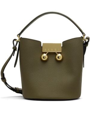 Marni Khaki Trunkaroo Bucket Bag - Green