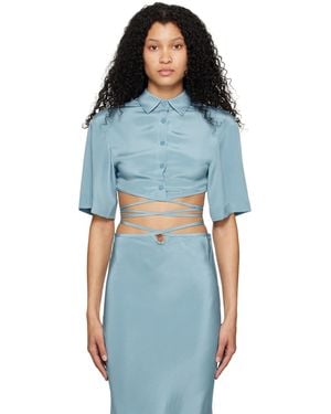Christopher Esber Chemise Écourtée Bleue À Sangles