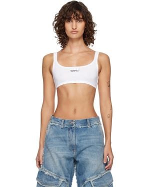 Versace Ribbed Cotton Bra - Blue