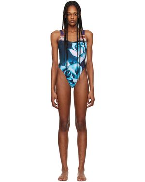 Jean Paul Gaultier Maillot de bain bleu à images es - très gaultier - Noir
