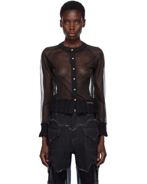 ANDERSSON BELL Sheer Knit Cardigan - Black