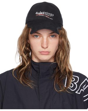 Balenciaga Black Up Political Cap Lyst