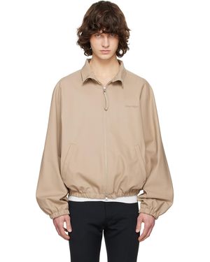 Courreges Cotton Zipped Bomber Jacket - Natural