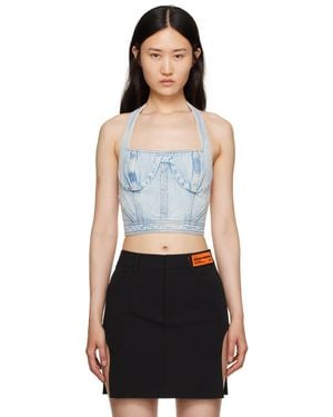 Heron Preston Paneled Denim Tank Top - Black