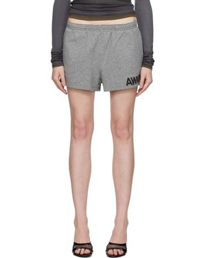 T By Alexander Wang Short De Course Gris En Coton À Logo - Noir