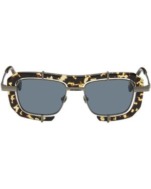 JW Anderson Ssense Exclusive Tortoiseshell & Gunmetal Geometric Sunglasses - Black