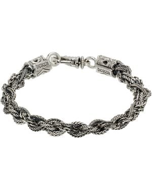Emanuele Bicocchi Large Flat Braided Bracelet in Black for Men | Lyst