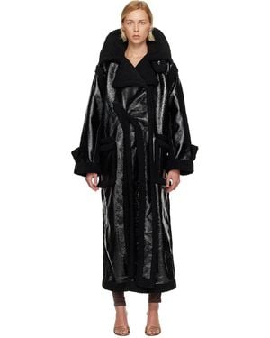 OTTOLINGER Oversized Split Faux-Shearling Coat - Black
