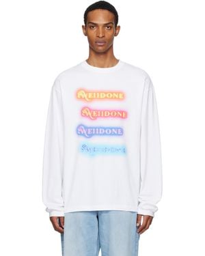 we11done Neon Logo Long-Sleeved T-Shirt - White