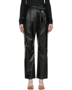 CAES Pantalon Noir En Cuir Synthétique